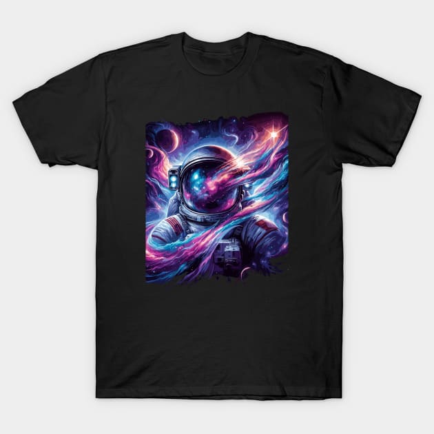 Cosmic Voyage - An Astronaut In Space T-Shirt by Graphic Wonders Emporium